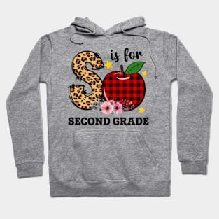 S Is For Second Grade Teacher Leopard Back To School Hoodie